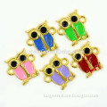 small owl anime painting connectors zinc alloy jewelry accessories